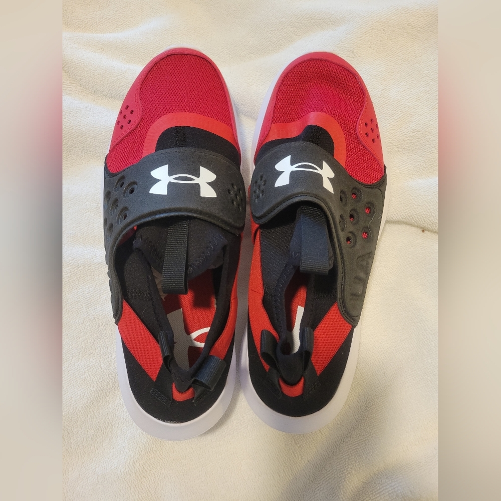 Under Armour Kids' Red and Black Slip-On Sneakers